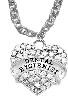 Dental Hygienist, Crystal Heart Necklace, Safe-Nickel, Lead & Cadmium Free!