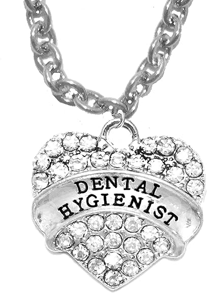 Dental Hygienist, Crystal Heart Necklace, Safe-Nickel, Lead & Cadmium Free!