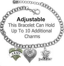 Army, My Soldier, God Has You in His Arms and I Have You in My Heart, Adjustable Bracelet, Hypoallergenic Safe, No Nickel, Lead, Or Poisonous Cadmium
