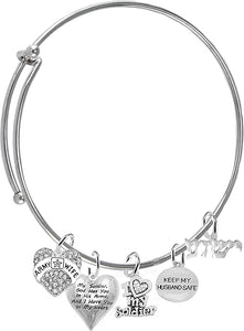 Army, My Soldier, God Has You In His Arms And I Have You In My Heart, Keep My Husband Safe,Adjustable Bracelet, Hypoallergenic Safe, No Nickel,Lead,Or Poisonous Cadmium