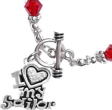 Navy, I Love My Sailor, Crystal Heart, Bracelet, Hypoallergenic, Safe-Nickel, Lead, Free