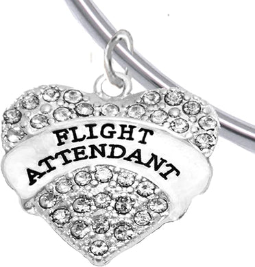 Flight Attendant, Hypoallergenic Adjustable Charm Bracelet, Removable Ball, Add Charms Without Tools, Nickel, Lead, and Cadmium Free