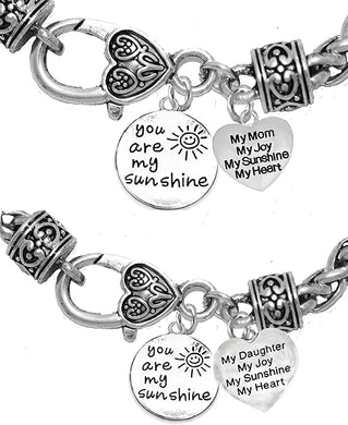 Very Special Mother Daughter, You Are My Sunshine Bracelets (2), Hypoallergenic, Safe-Nickel, Lead And Cadmium Free
