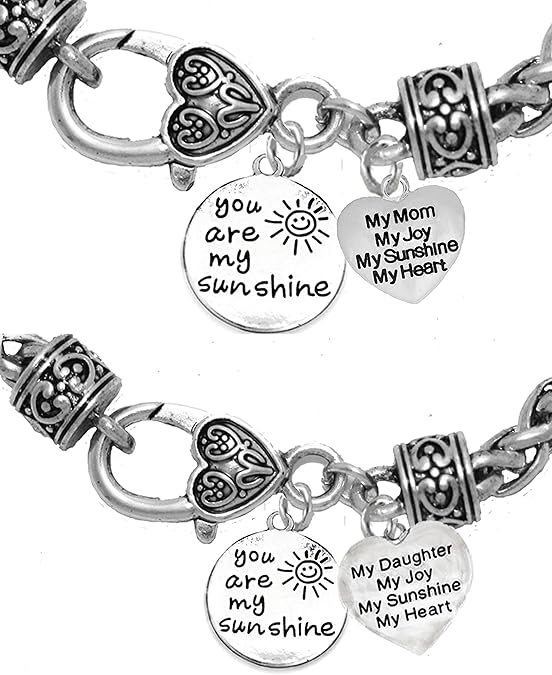 Very Special Mother Daughter, You Are My Sunshine Bracelets (2), Hypoallergenic, Safe-Nickel, Lead And Cadmium Free