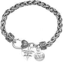 Firefighter Mom, God Has You in His Arms and I Have You in My Heart, He's My Son, He's My Hero, Bracelet, Hypoallergenic, Safe-Nickel, Lead, Free