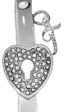 It Really Locks!, The Key To My Heart, "Initial T ", Cuff Crystal Bracelet, Hypoallergenic, Safe-Nickel, Lead, Free