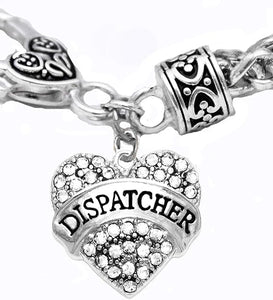 Dispatcher Crystal Heart Bracelet, Safe-Nickel, Lead & Cadmium Free!
