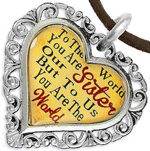 Sister Heart Charm Necklace Hypoallergenic, Adjustable, Safe, Nickel, Lead & Cadmium Free!