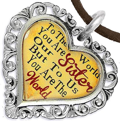 Sister Heart Charm Necklace Hypoallergenic, Adjustable, Safe, Nickel, Lead & Cadmium Free!