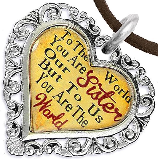 Sister Heart Charm Necklace Hypoallergenic, Adjustable, Safe, Nickel, Lead & Cadmium Free!