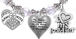 Army Wife, My Soldier, God Has You in His Arms and I Have You in My Heart, Bracelet, Hypoallergenic Safe, No Nickel, Lead, Or Poisonous Cadmium