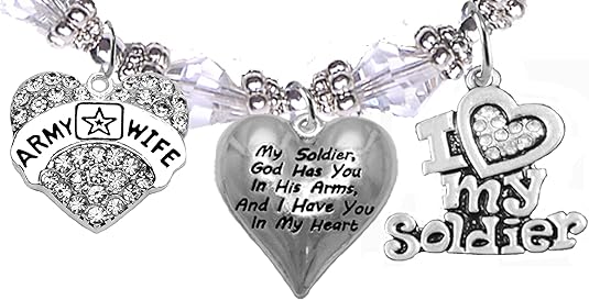 Army Wife, My Soldier, God Has You in His Arms and I Have You in My Heart, Bracelet, Hypoallergenic Safe, No Nickel, Lead, Or Poisonous Cadmium