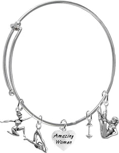 " Amazing Women ", Gym Exercise, Adjustable Miracle Wire Bracelet, Hypoallergenic Safe, No Nickel, Lead, Or Poisonous Cadmium In Bracelet