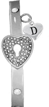 It Really Locks!, The Key To My Heart, "Initial D", Cuff Crystal Bracelet, Hypoallergenic, Safe-Nickel, Lead, Free