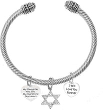 Jewish, My Daughter, My Joy, My Sunshine, My Heart, I Will Love You Forever, And A Crystal Star Of David, With Crystal Ends, Hypoallergenic, Safe-Nickel, Lead, And Cadmium Free
