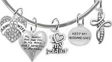 Army Wife, My Soldier, God Has You In His Arms And I Have You In My Heart, Keep My Husband Safe, Adjustable Bracelet, Hypoallergenic Safe, No Nickel, Lead,Or Poisonous Cadmium