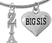 Zeta Tau Alpha Big Sister, Hypoallergenic Safe Adjustable Fits Anyone Licensed Sorority Jewelry Manufacturer