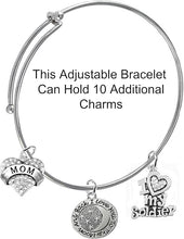 Army Mom, I Love You to The Moon and Back, Crystal I Love My Soldier, Adjustable Miracle Wire Bracelet, Hypoallergenic, Safe-Nickel, Lead, Cadmium Free