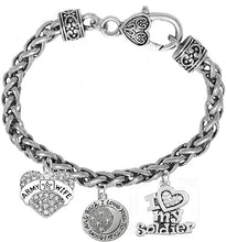 Army Wife, " I Love You To The Moon And Back", I Love My Soldier, Hypoallergenic, Safe-Nickel, Lead, Cadmium Free