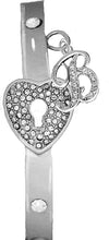 It Really Locks!, The Key To My Heart, "Initial B", Cuff Crystal Bracelet, Hypoallergenic, Safe-Nickel, Lead, Free