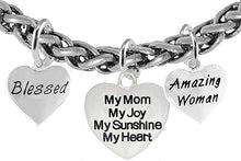 Mom, Blessed. My Mom, My Joy, My Sunshine My Heart, Ichthys Fish, Bracelet, Hypoallergenic, Safe-Nickel, Lead, Free