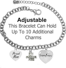 Martial Arts, Kickboxing Jewelry, Karate Jewelry, Super Hero, Proud Mom, " Martial Arts Jewelry" Adjustable Bracelet Hypoallergenic, Safe-Nickel, Lead Free