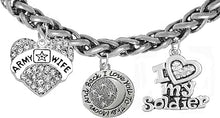 Army Wife, " I Love You To The Moon And Back", I Love My Soldier, Hypoallergenic, Safe-Nickel, Lead, Cadmium Free