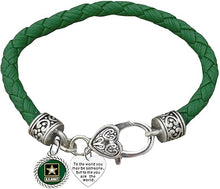 Army, "To The World You May Be Someone, But To Me You Are The World ", Leather Bracelet, Hypoallergenic Safe, No Nickel, Lead, Or Poisonous Cadmium In Bracelet