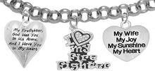 Firefighter's Wife, Firefighters Wife Gifts, Firefighters Gifts, My Firefighter, God Has You In His Arms, I Have You In My Heart Adjustable Bracelet, Nickel Free