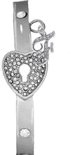 It Really Locks!, The Key To My Heart, "Initial F", Cuff Crystal Bracelet, Hypoallergenic, Safe-Nickel, Lead, Free