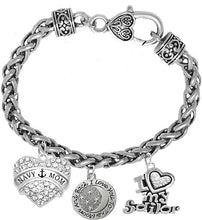 Navy Mom, I Love You to The Moon and Back, I Love My Sailor, Hypoallergenic, Safe-Nickel, Lead, Cadmium Free