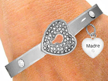 Message Bracelet, Madre, The Key to My Heart, Genuine Crystal Bracelet, It Really Locks! Hypoallergenic, Safe-Nickel, Lead, Free