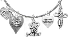 Army Mom, My Soldier, God Has You in His Arms and I Have You in My Heart, Genuine Crystal Cross, Adjustable Bracelet, Hypoallergenic Safe, No Nickel, Lead, Or Poisonous Cadmium