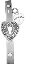 Message Bracelet, Granddaughter, The Key to My Heart Genuine Crystal Bracelet, It Really Locks! Hypoallergenic, Safe-Nickel, Lead, Free