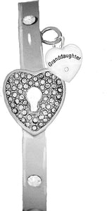 Message Bracelet, Granddaughter, The Key to My Heart Genuine Crystal Bracelet, It Really Locks! Hypoallergenic, Safe-Nickel, Lead, Free