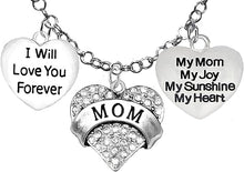 Mom, I Will Love You Forever, My Mom, My Joy, My Sunshine, My Heart, Adjustable Necklace, Hypoallergenic, Safe-Nickel, Lead, Free