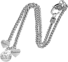 Believe, God Has You In His Arms, And I Have You In My Heart, Blessed, Necklace, Hypoallergenic, Safe-Nickel, Lead, Cadmium Free