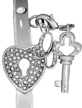 It Really Locks!, The Key To My Heart, "Initial G", Cuff Crystal Bracelet, Hypoallergenic, Safe-Nickel, Lead, Free