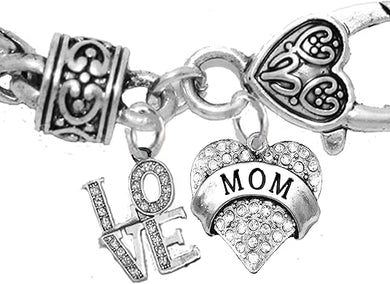 Mom, Genuine Crystal Love, My Mom, My Joy, My Sunshine, My Heart, Bracelet, Hypoallergenic, Safe-Nickel, Lead, Free