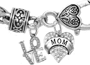 Mom, Genuine Crystal Love, My Mom, My Joy, My Sunshine, My Heart, Bracelet, Hypoallergenic, Safe-Nickel, Lead, Free