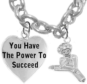Children's Martial Arts, Kickboxing, Karate Jewelry, You Have The Power To Succeed, Adjustable Necklace Hypoallergenic, Children's Safe-Nickel,Lead,Cadmium Free