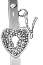 It Really Locks!, The Key To My Heart, "Initial V ", Cuff Crystal Bracelet, Hypoallergenic, Safe-Nickel, Lead, Free