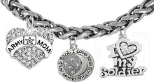 Army Mom, " I Love You To The Moon And Back", I Love My Soldier, Hypoallergenic, Safe-Nickel, Lead, Cadmium Free