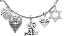 Army Mom, My Soldier, God Has You in His Arms and I Have You in My Heart, Crystal Star of David, Adjustable Bracelet, Hypoallergenic Safe, No Nickel, Lead, Or Poisonous Cadmium