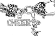 Cheer, Jumping Cheerleader, Hypoallergenic Genuine Crystal Charm Bracelet, Nickel, Lead, And Cadmium Free