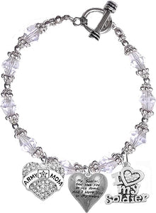 Army Mom, My Soldier, God Has You in His Arms and I Have You in My Heart, Bracelet, Hypoallergenic Safe, No Nickel, Lead, Or Poisonous Cadmium