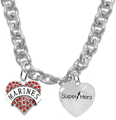 Marine, Super Hero, STERLING SILVER Solid .925 Sterling, Not Plated Or Coated.18 Inch Necklace.Charm Nickel, Lead, Cadmium Free