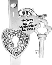 Message Bracelet, My Wife, My Joy, My Sunshine, The Key to My Heart, It Really Locks! Hypoallergenic, Safe-Nickel, Lead, Free