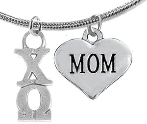 Chi Omega Mom, Hypoallergenic Safe Adjustable Fits Anyone Licensed Sorority Jewelry Manufacturer