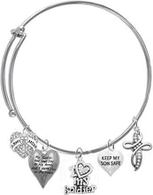 Army Mom, My Soldier, God Has You in His Arms and I Have You in My Heart, Genuine Crystal Cross, Adjustable Bracelet, Hypoallergenic Safe, No Nickel, Lead, Or Poisonous Cadmium